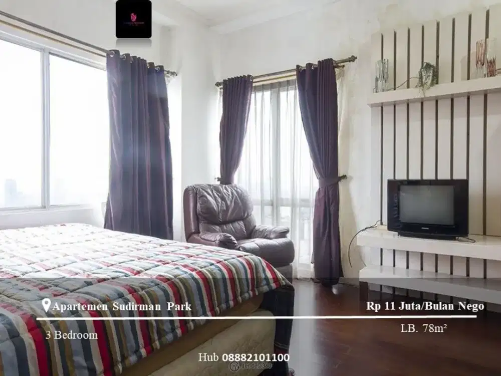 Disewakan Apartement Sudirman Park High Floor 3BR Furnished