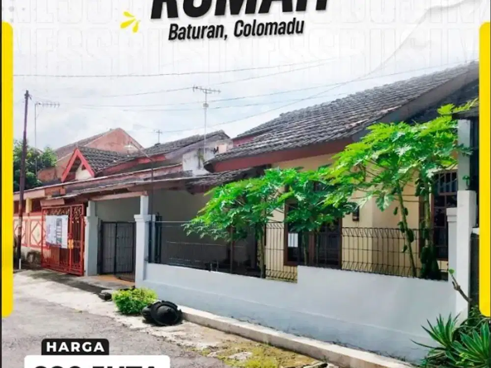 Dijual Rumah Jarang Ada di Baturan Colomadu Harga Dibawah 1 Milyar