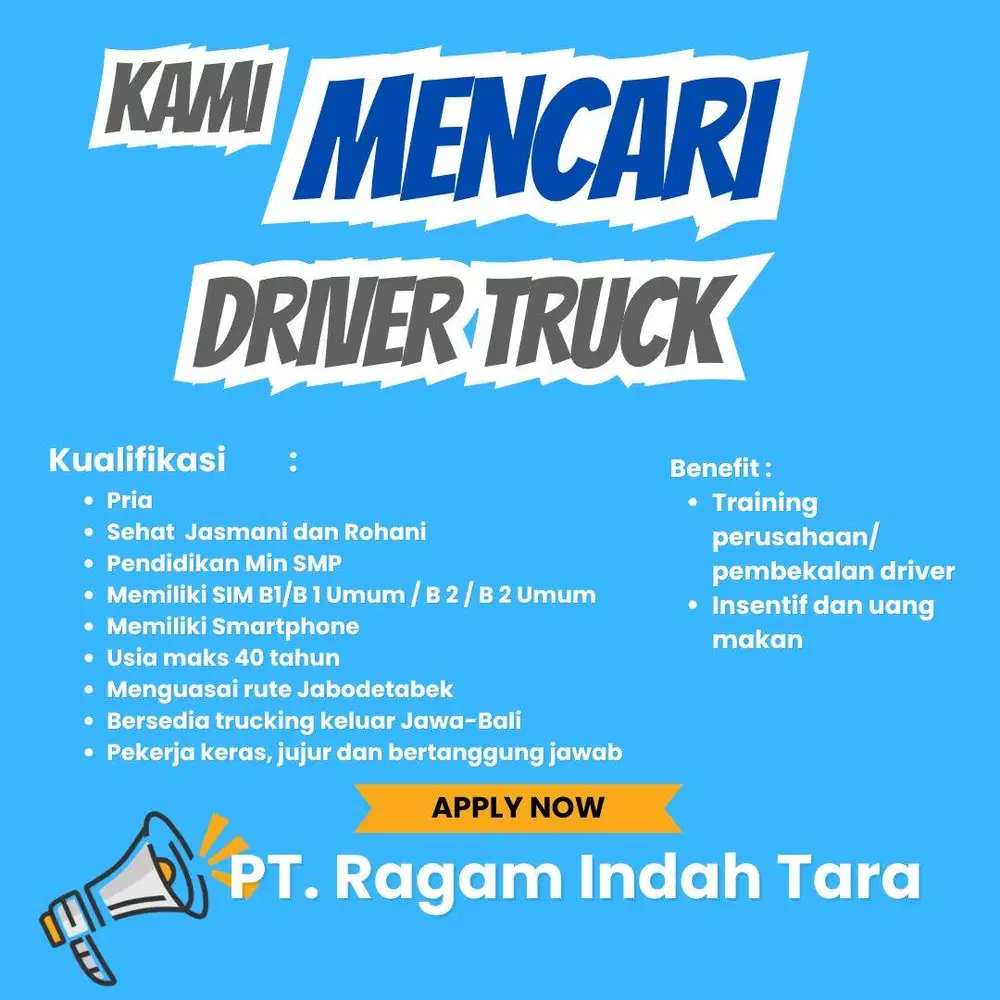 dicari driver truck