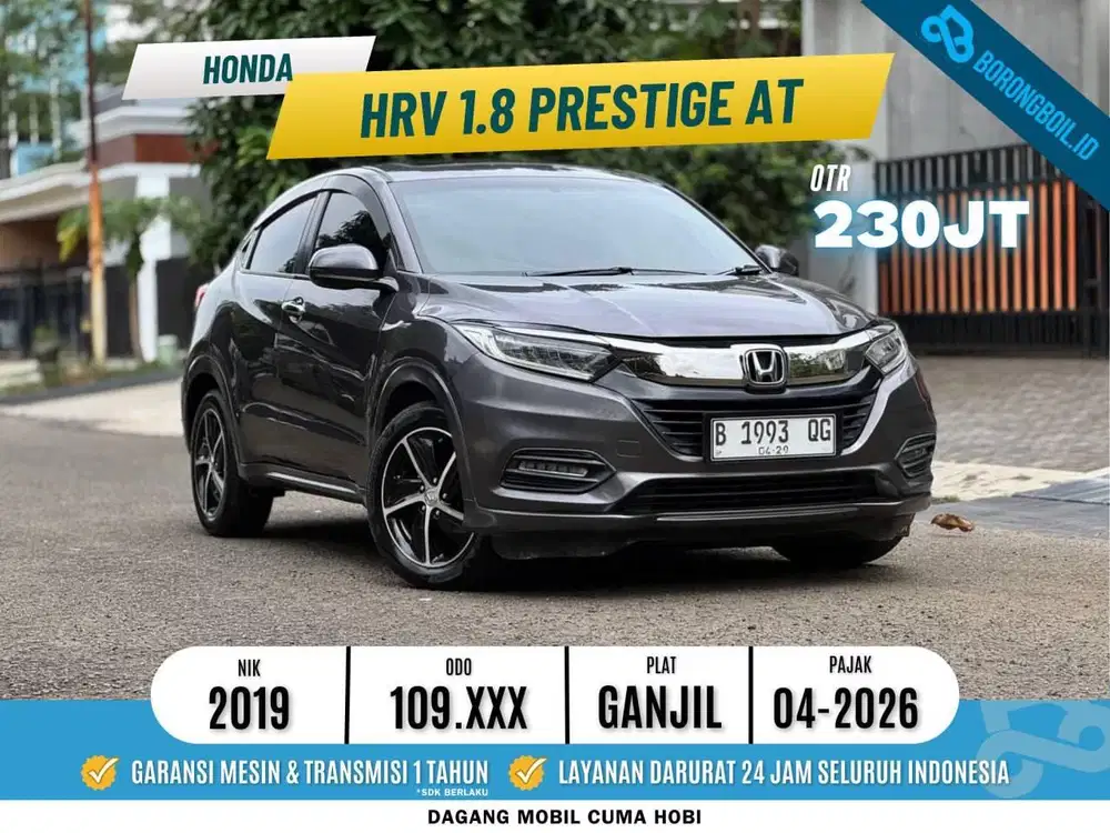 HONDA HRV PRESTIGE 1.8 AT 2019 ABU ISTIMEWA SIAP PAKAI