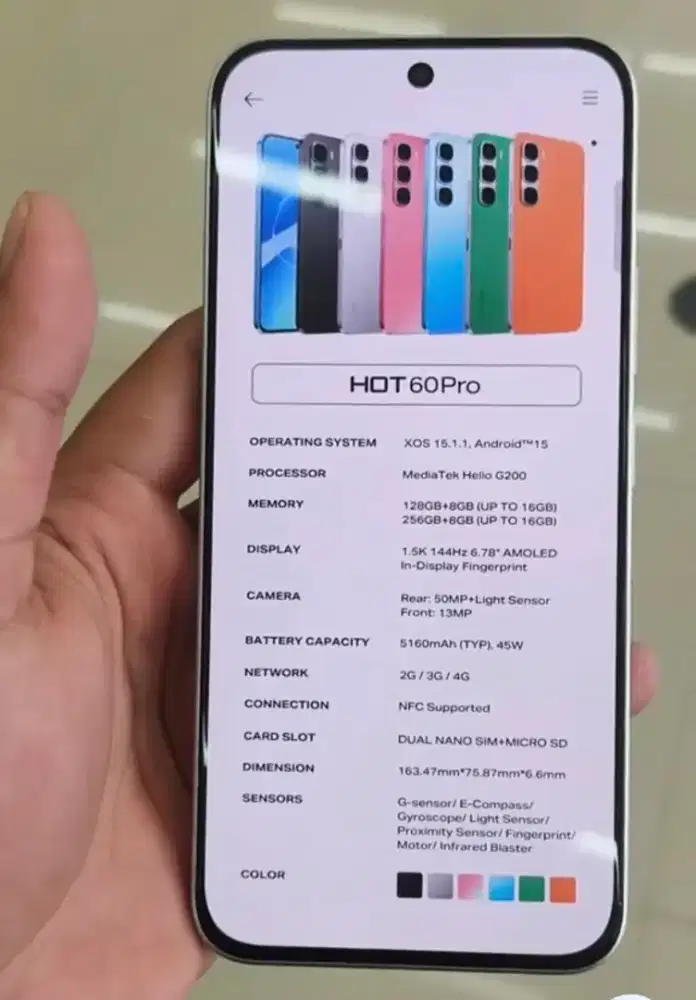 Infinix hot 60 pro 8+8/256 masih bergaransi