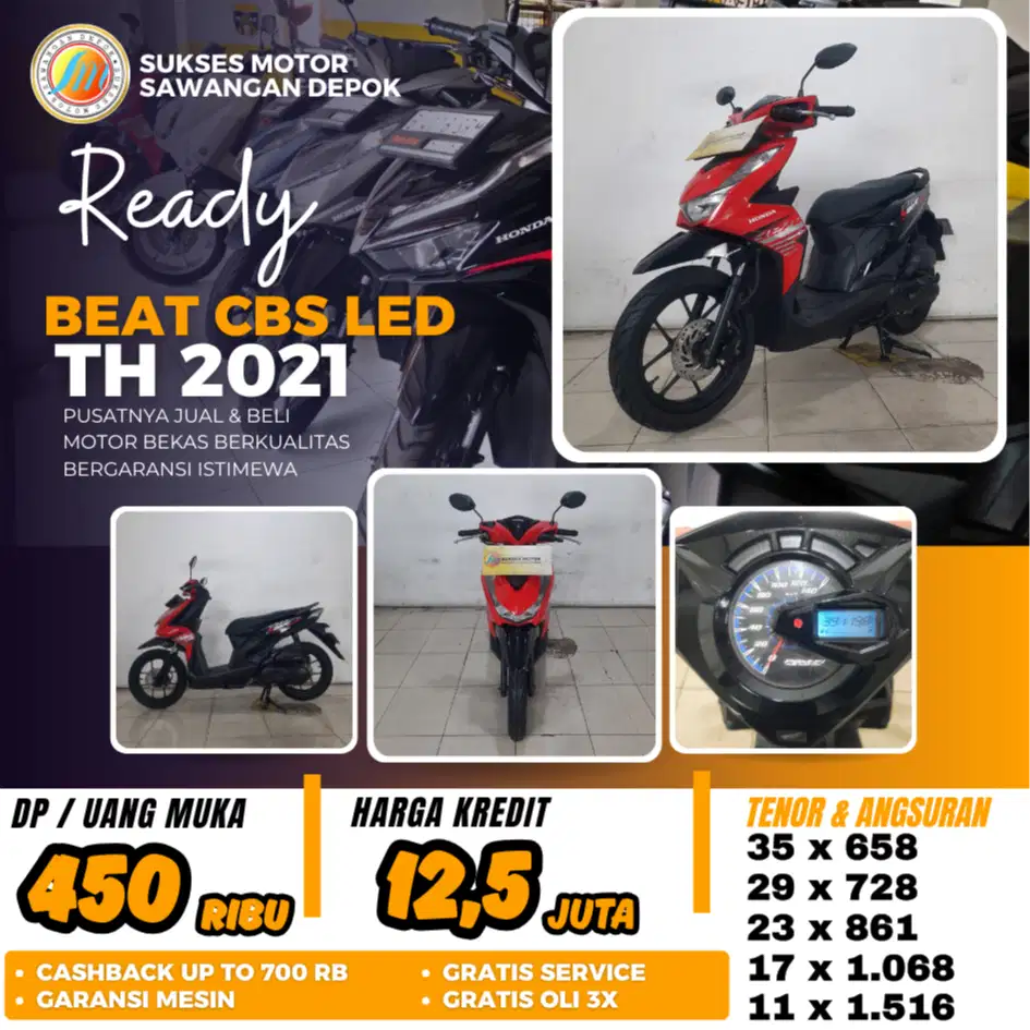 HONDA BEAT LED CBS TH 2021 UNIT MULUS BISA CASH KREDIT BERGARANSI
