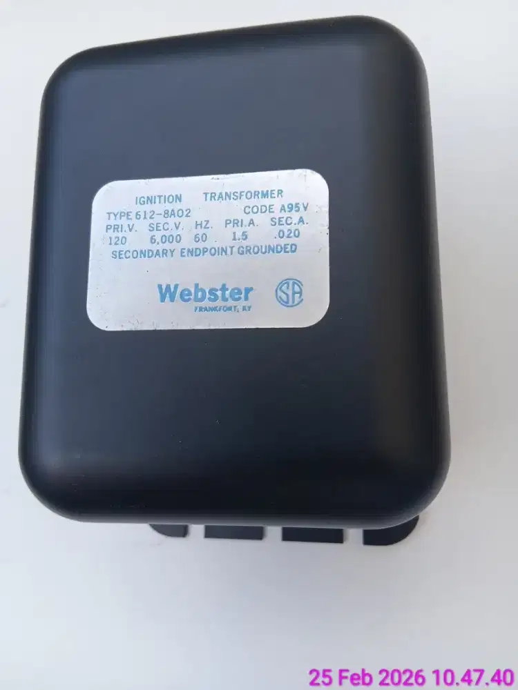 WEBSTER IGNITION TRANSFORMER