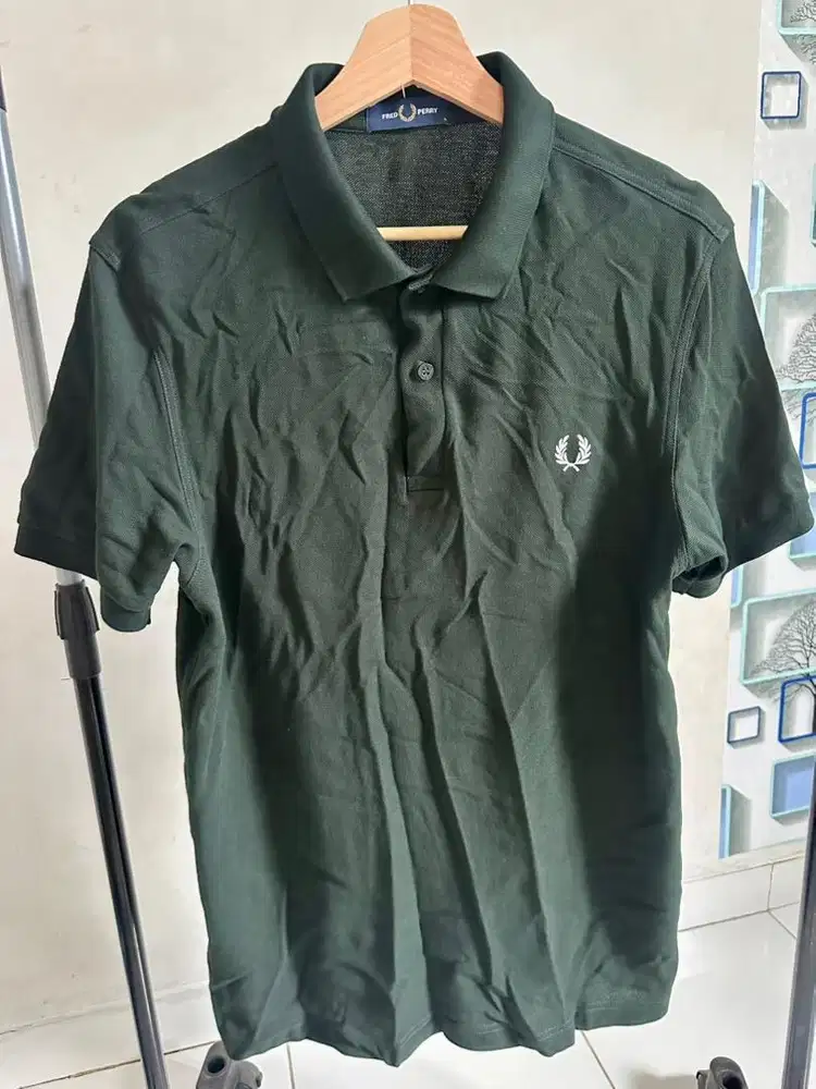 Fred Perry Shirt Green 100% Original - L