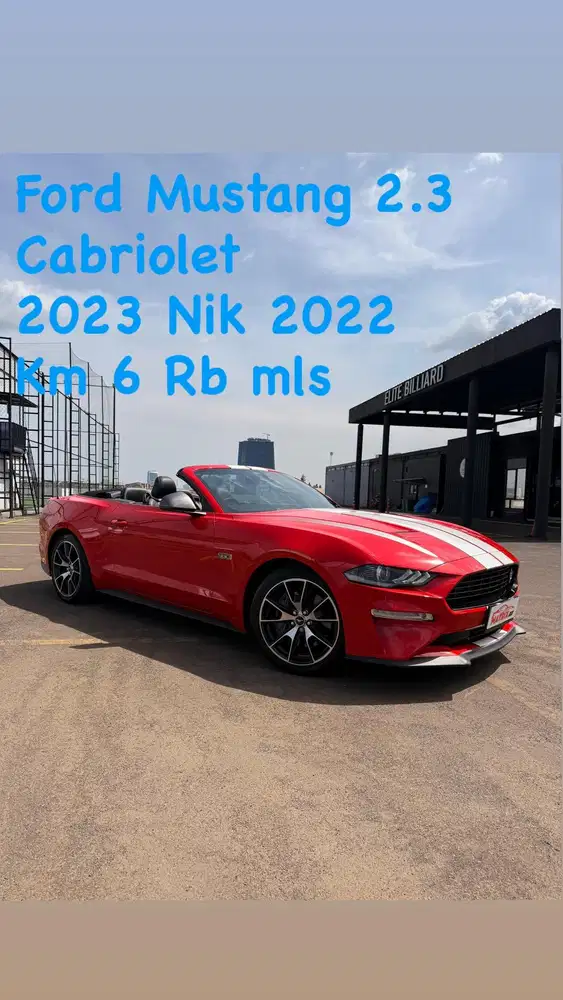 Ford Mustang 2.3 Cabriolet 2023 Nik22 Red on black Siap pakai
