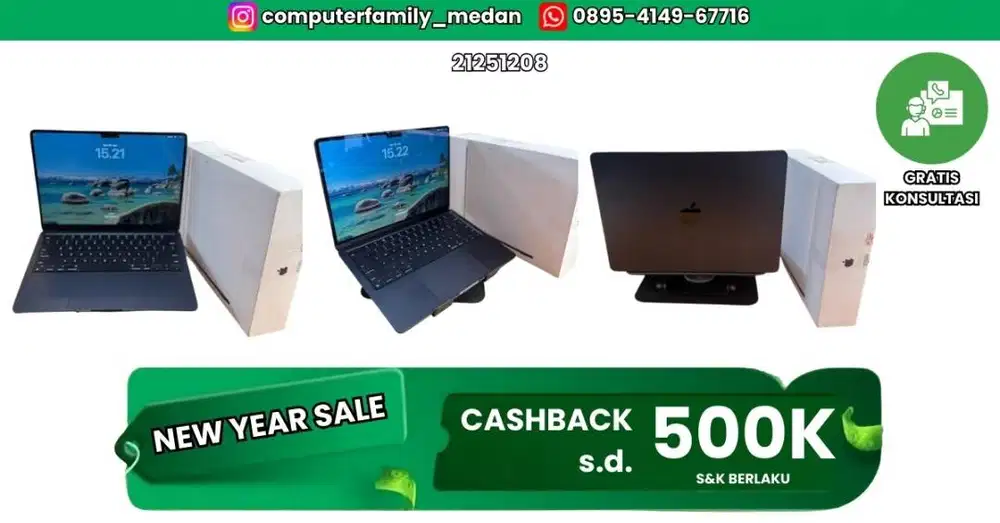 MACBOOK APPLE 136 CHIP M2 256/16GB GARANSI IBOX