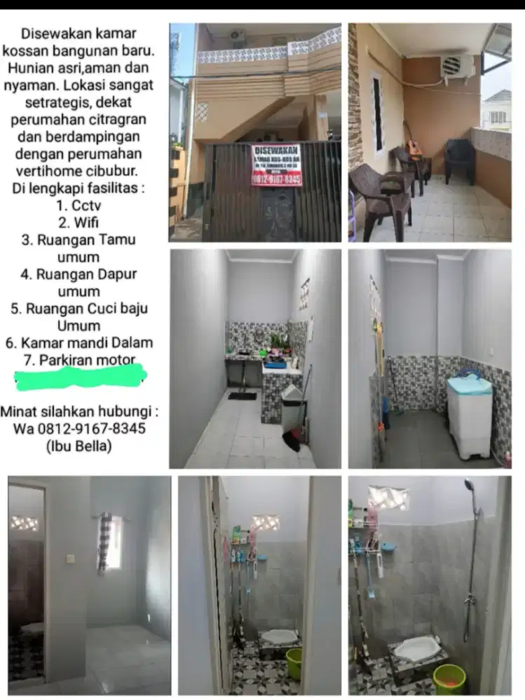 sewakan kamar kos AC,Full furnished. Jln Swadaya 2 no:50 Leuwinanggung