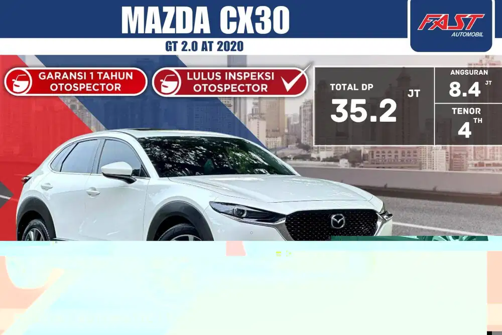 MAZDA CX30 GT 2020 2.0 AT SUNROOF & HUD KM.47RB PAJAK PANJANG