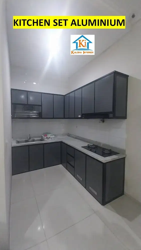 Jasa Bikin Kitchen Set Minimalis Aluminium Surabaya, Kaloka Interior