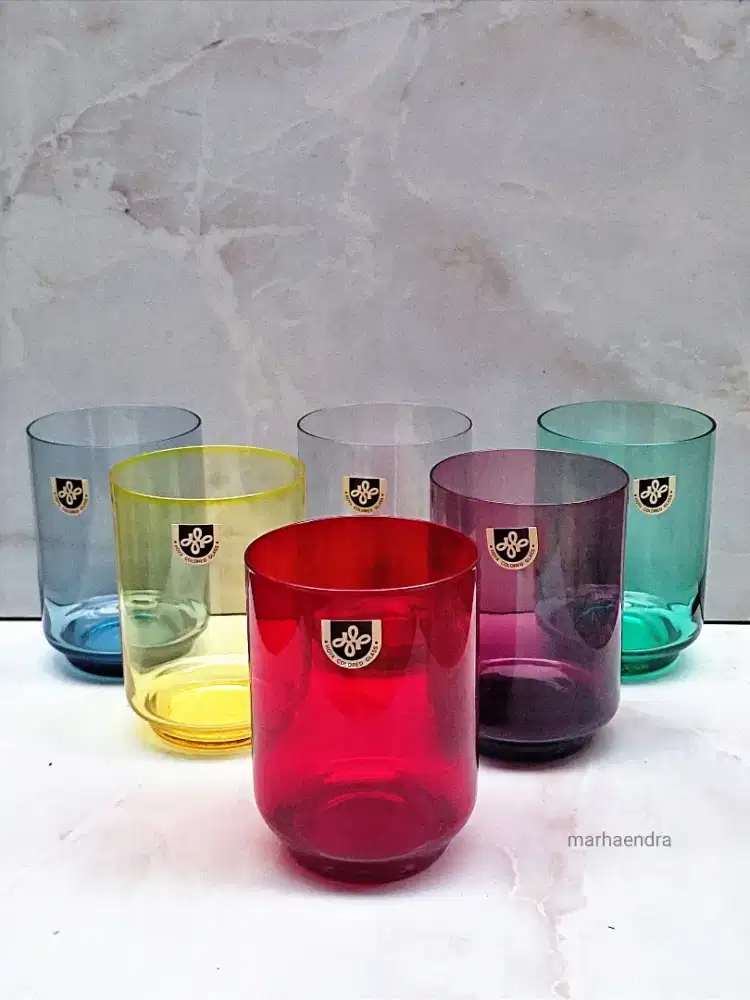 Gelas warna hoya vintage jadul antik
