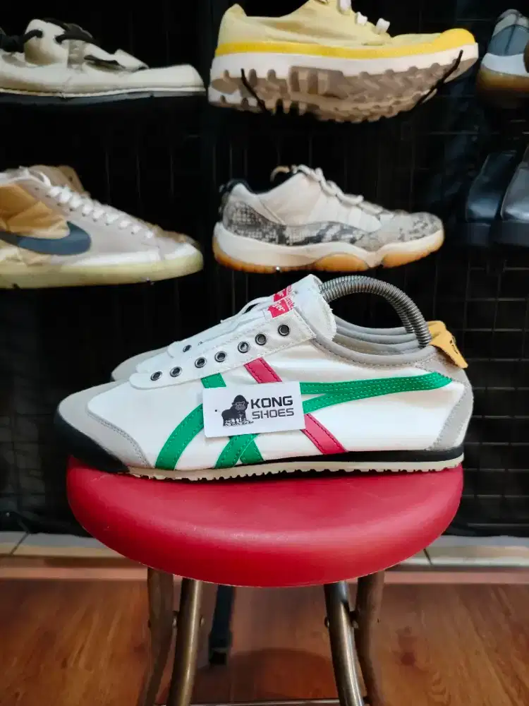 SEPATU ONITTSK TGR MEXICO SLIPON BEIGE GREEN RED