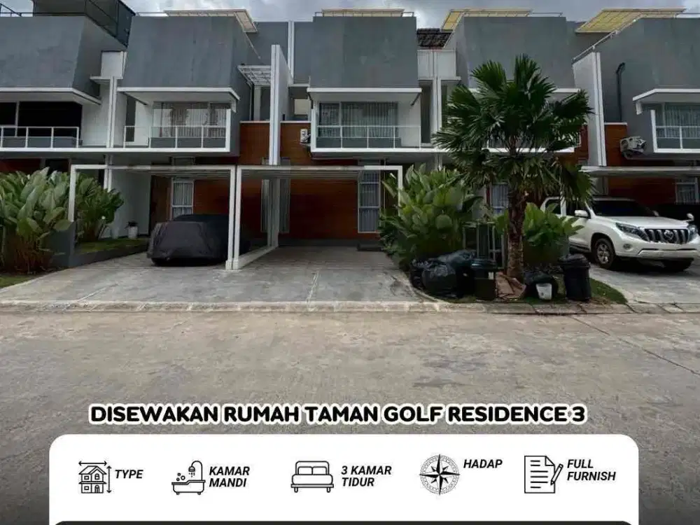 Disewakan Rumah Cantik Full Furnish Taman Golf Residence 3 Sukajadi