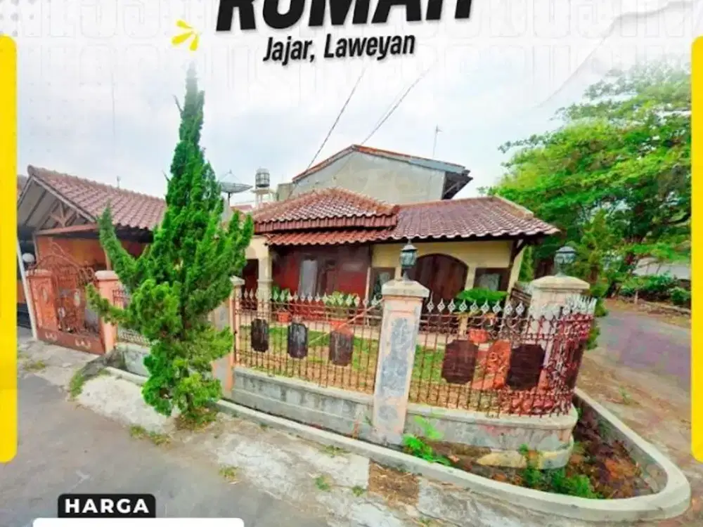 Dijual Rumah Hook Luas 250 m² di Kawasan Elite Fajar Indah Jajar Solo