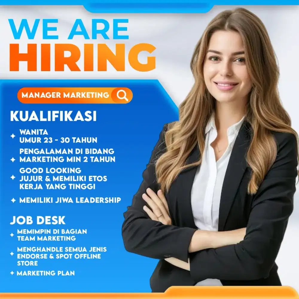 DICARI MANAGER MARKETING GAJI 8-15JT