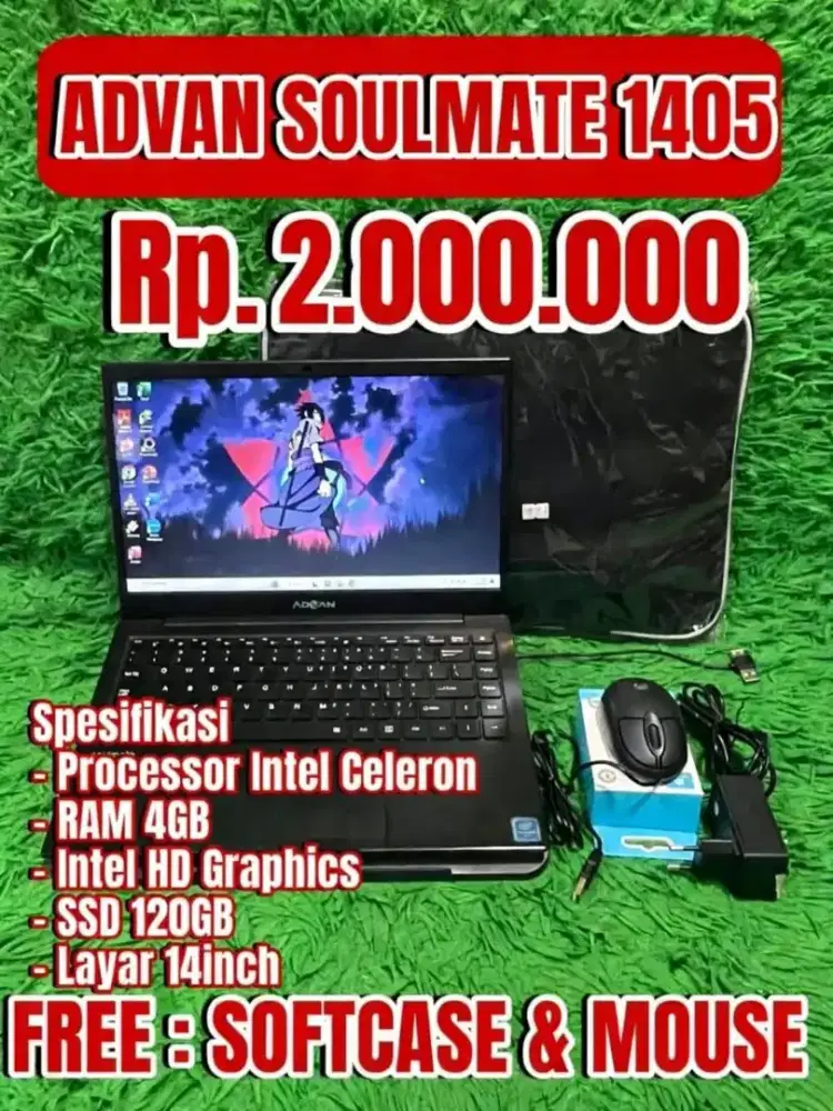 Jual laptop second Advan soulmate 1405