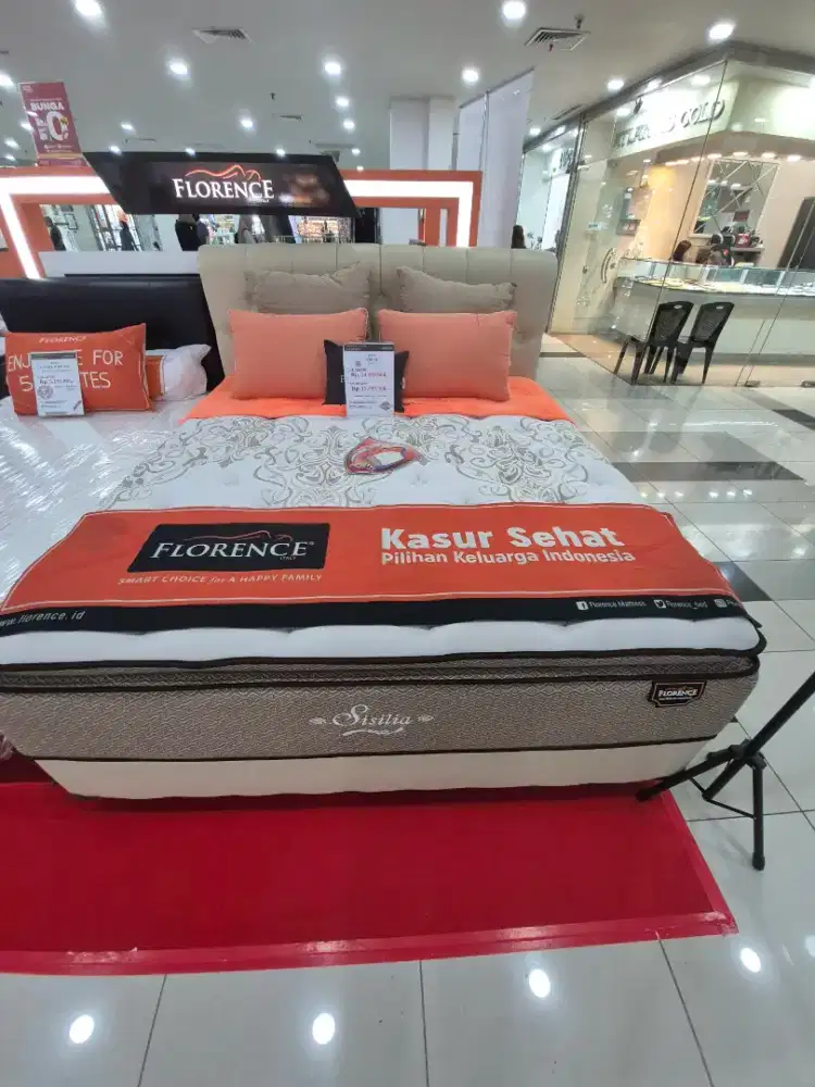 CREDIT SPRING BED FLORENCE PROMO BUNGA 0% FREE 1KALI CICILAN