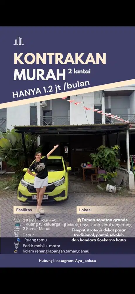 DIKONTRAKAN RUMAH MURAH di perum taman sepatan grande