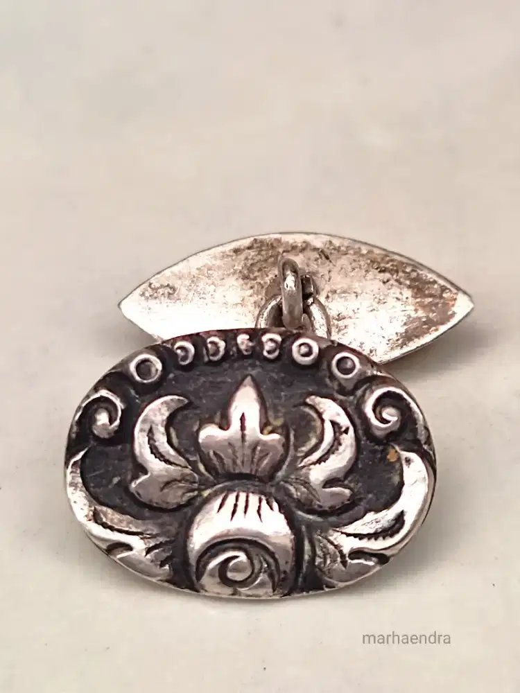 Manset perak era kolonial hiasan jas kemeja antik