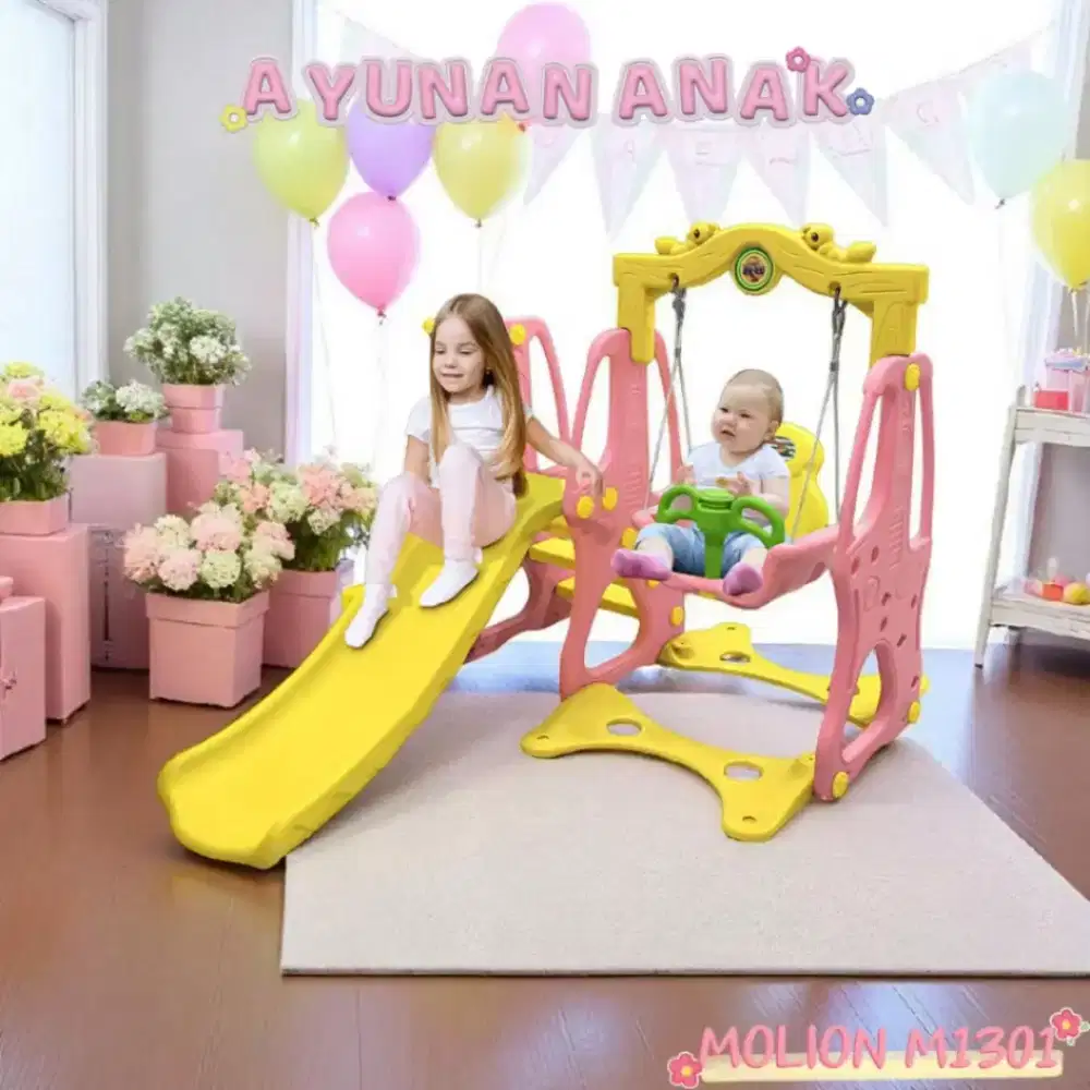 Promo Perosotan Set ayunan molion sdah free bola,khusus wrna pink