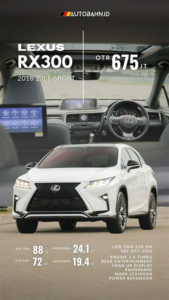 Lexus RX300 F-Sport 2.0 2018