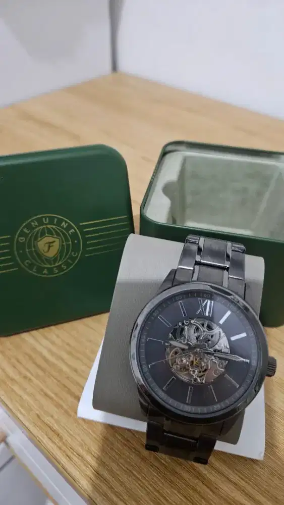 Jam Tangan Fossil Flynn Automatic Gunmetal Stainless Steel