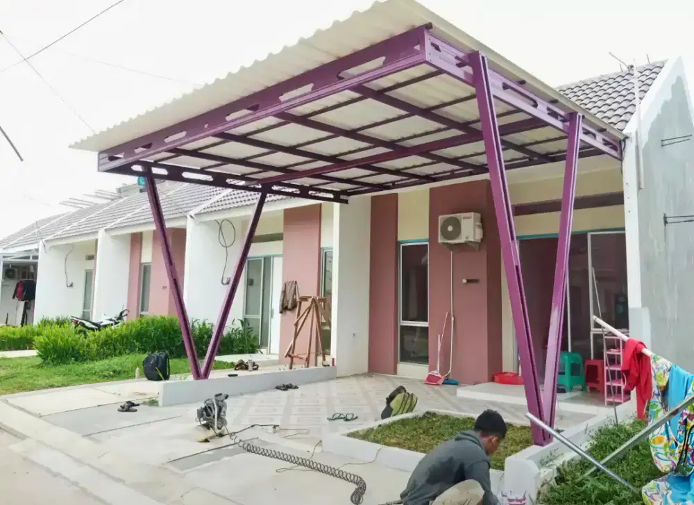 Pasang kanopi baja ringan SNI