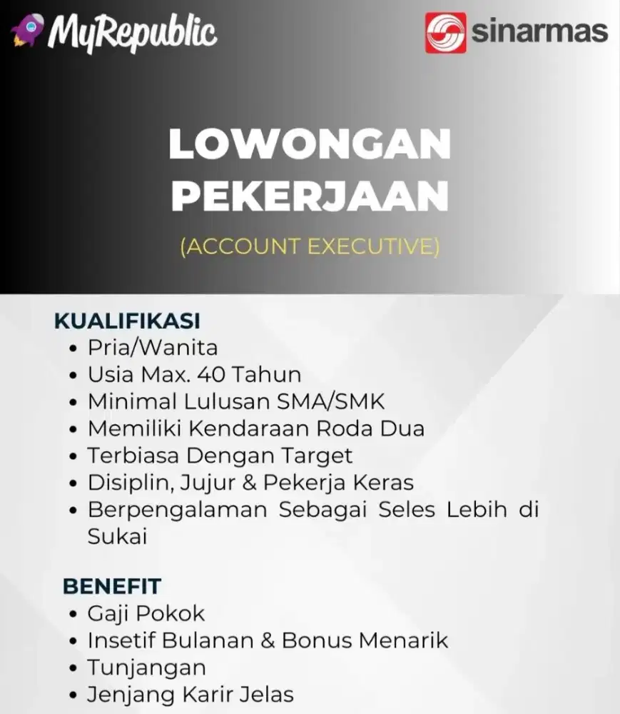 Di butuhkan seles marketing WIFI