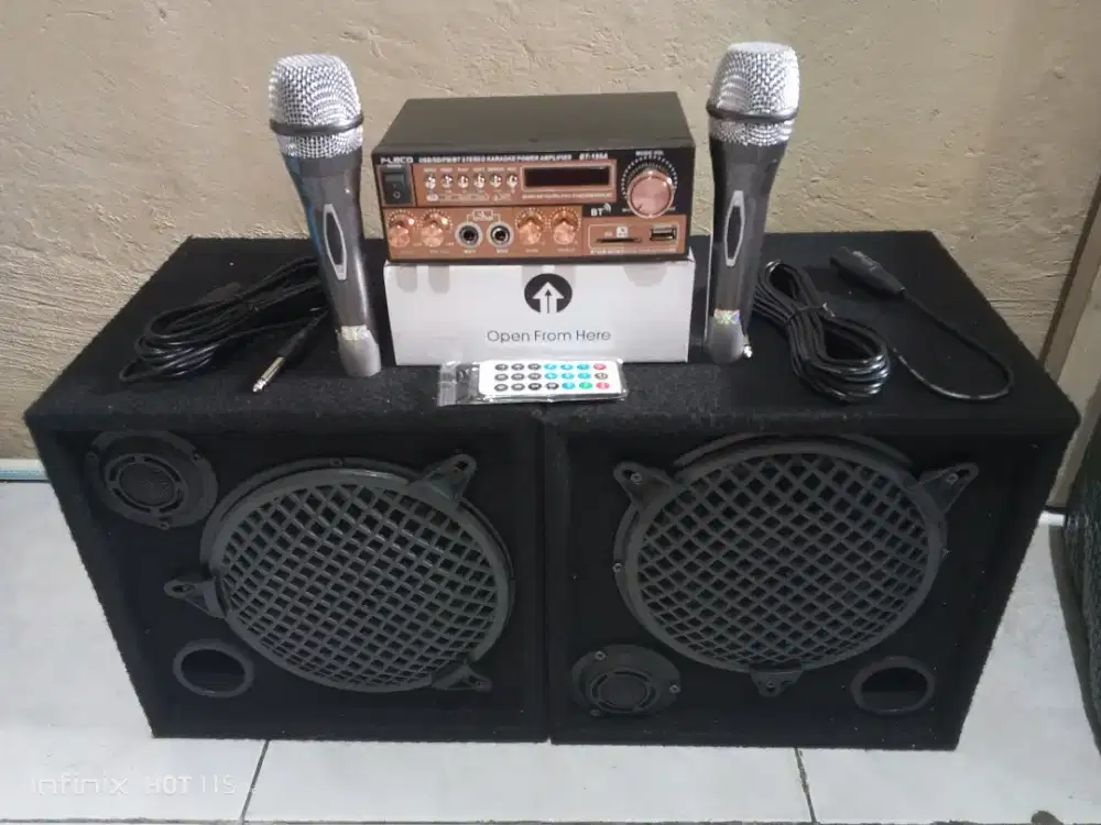 Amplifier bluetooth 300 wat + 2 mic kabel
