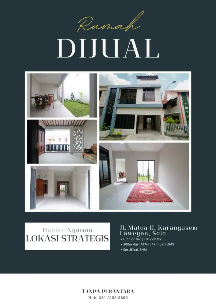 RUMAH MODERN MINIMALIS KARANGASEM– DEKAT ATMI & UMS UNTUK HUNIAN/KOS!