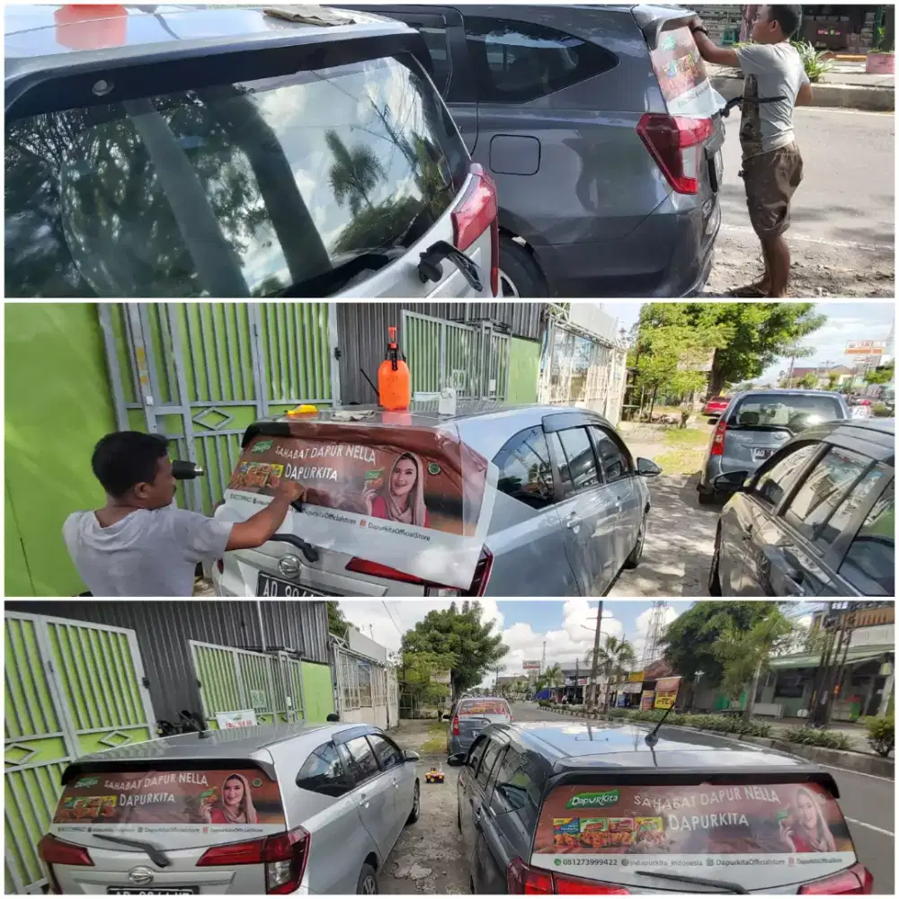 Branding Stiker Kaca Mobil Sticker Oneway Printing