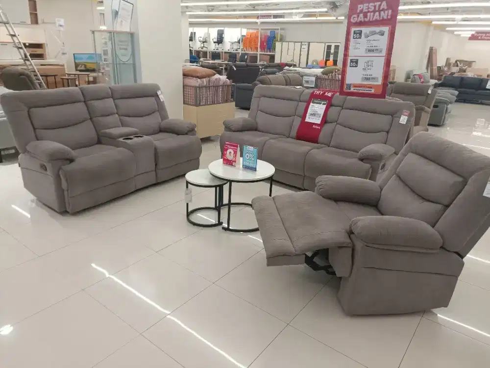 PROMO SOFA SET RECLINER MEWAH