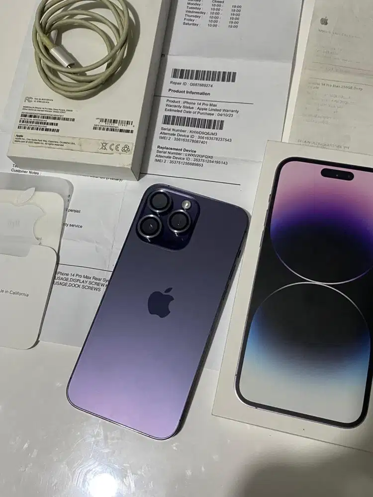 Unit pengganti iphone 14 pro max 256gb