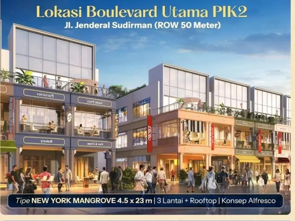 Disewa Ruko Marina Bay PIK2 3Lt Uk 4.5x23 m2 at Tangerang