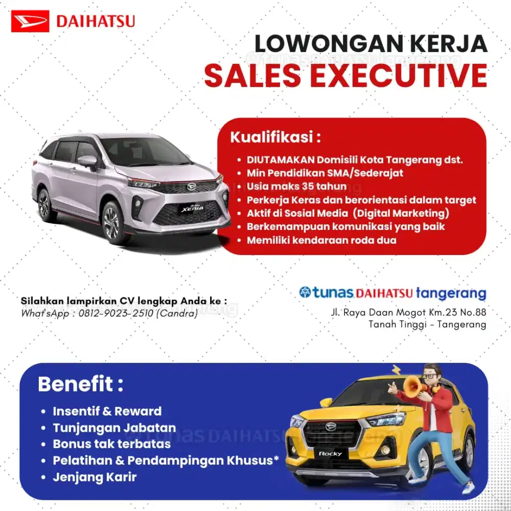 DI BUTUHKAN SEGERA MARKETING DAIHATSU