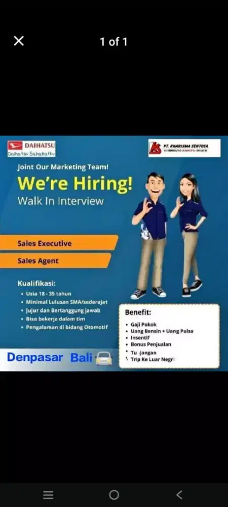 Loker Sales Mobil Daihatsu