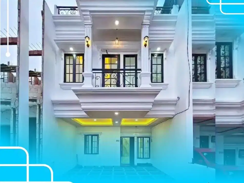 Rumah American Classic 2 Lantai +Rooftop Komplek Tanah Baru Beji Depok Dekat Tol Kukusan