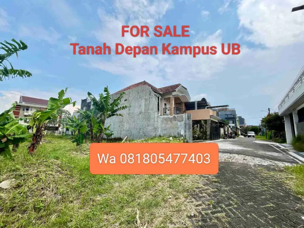 Tanah Kost Depan Gerbang Kampus UB Sukarno Hatta