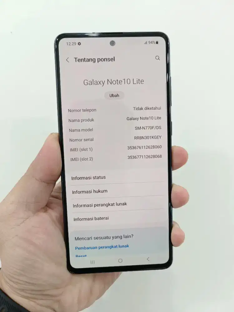 Samsung note 10 lite Ram 16/128 Fulset!