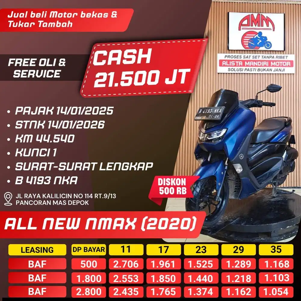 KREDIT DP 500 NMAX TH 2020 BISA CASH/TRADE IN/PAKAI CC/PAYLATER