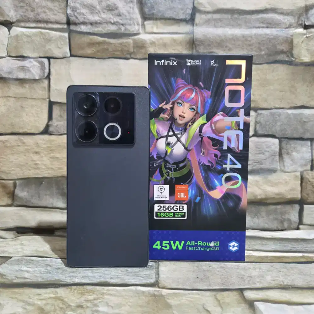 Infinix Note 40 8/256 4G Black Fulset segel mulus 98%
