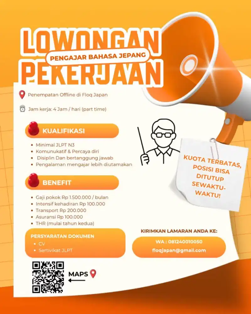 Lowongan Pekerjaan Pengajar Bahasa Jepang