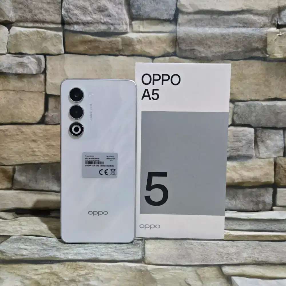 Oppo A5 8/128 4G White Fulset segel mulus 99% like new Garansi panjang