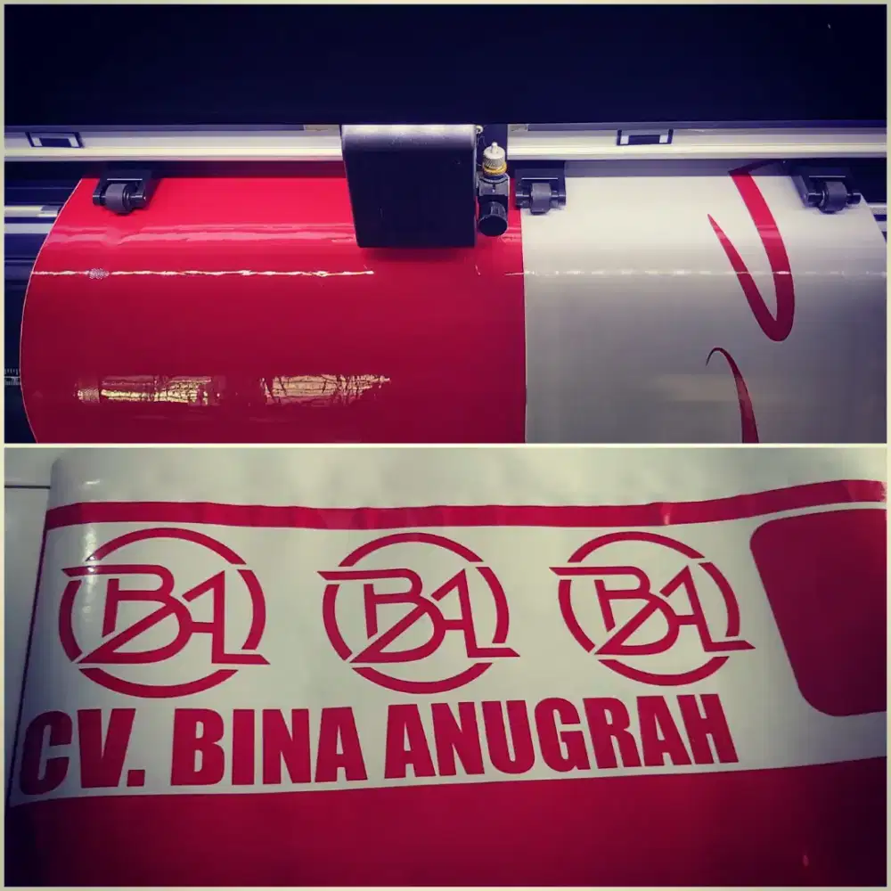 Cutting sticker warna stiker skotlet tulisan logo plang kantor & toko