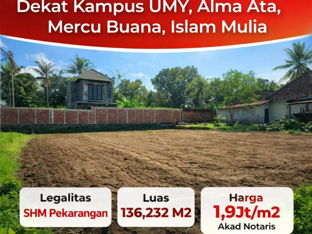 Tanah SHM Murah  Pekarangan Area Gamping Siap Balik Nama