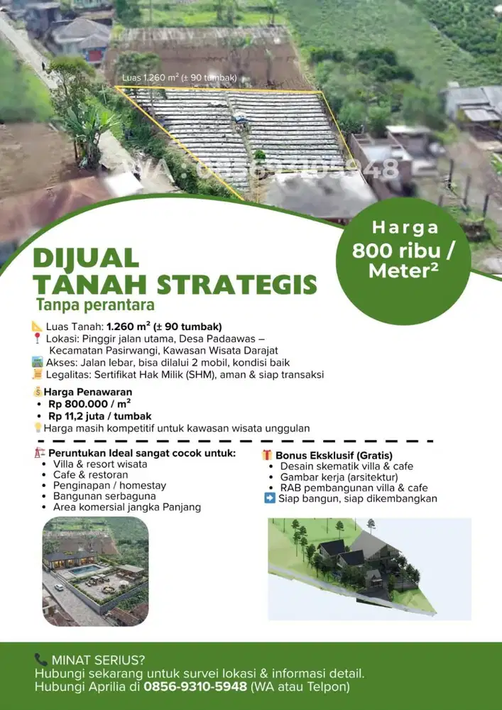 DIJUAL TANAH STRATEGIS KAWASAN WISATA DARAJAT GARUT