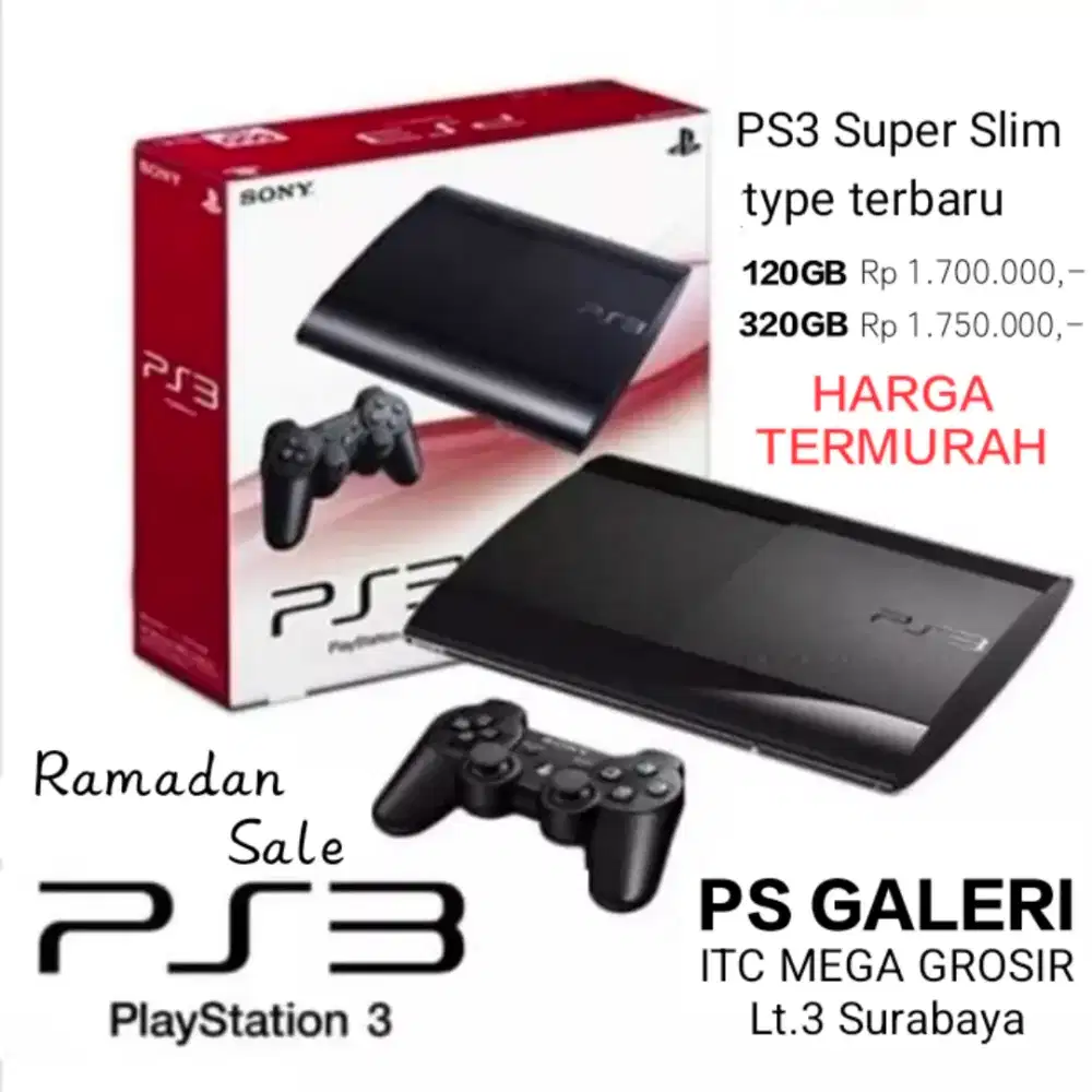 PS3 Super Slim Type Terbaru 120/320GB Ramadan Sale
