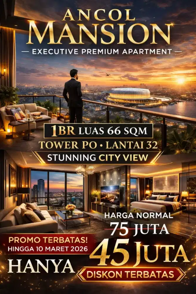 ANCOL MANSION 1BR 66SQM PROMO