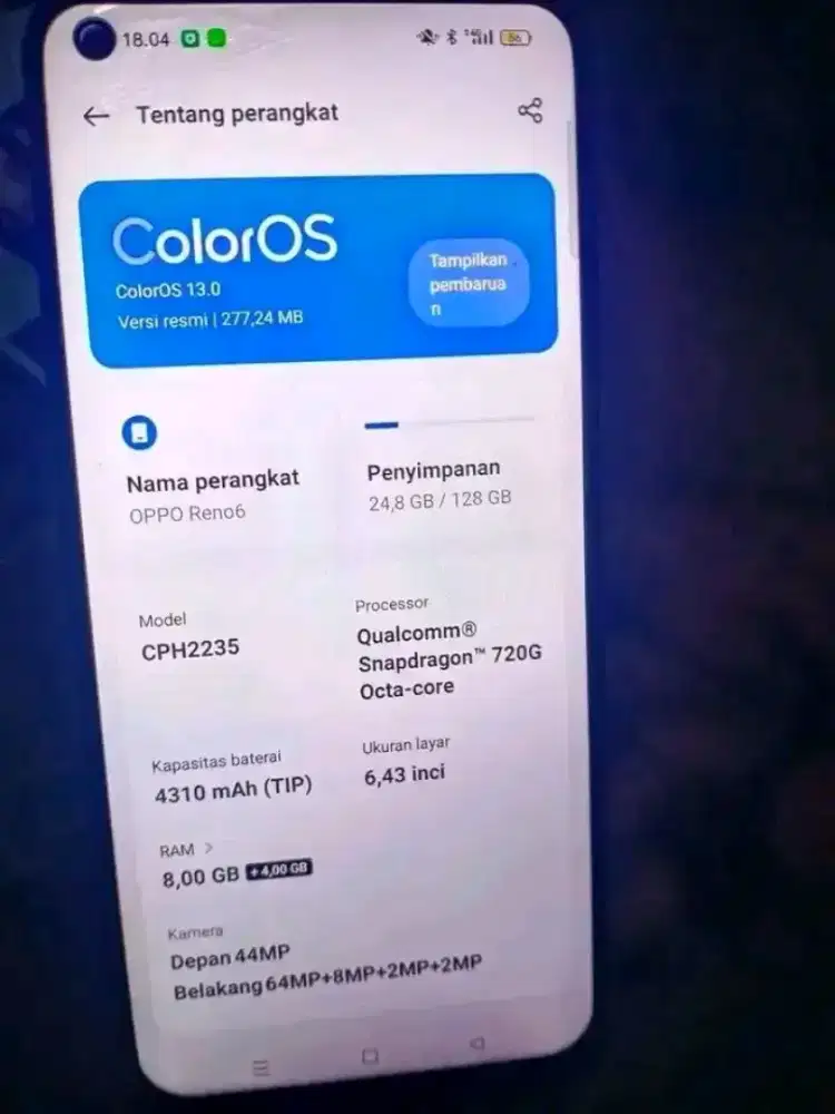 OPPO RENO 6 RAM 8+8/128