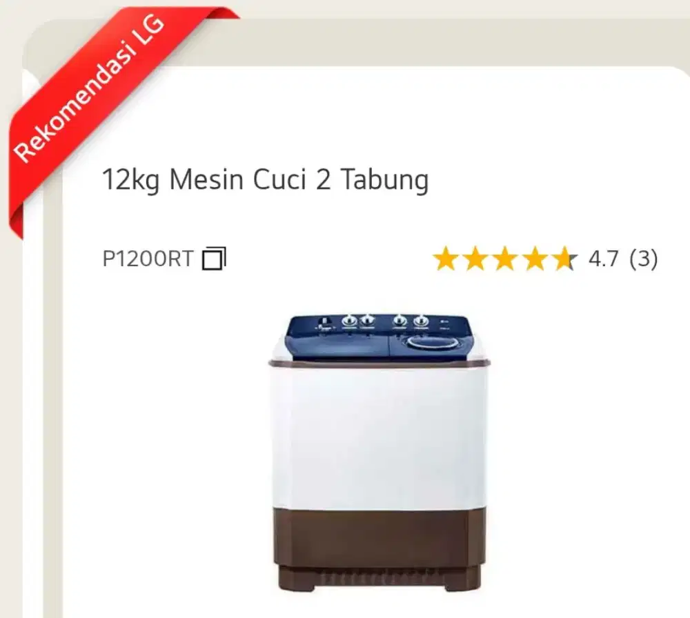 Ready Mesin Cuci 12kg dari LG promo cicilan bunga 0% di Atlanta