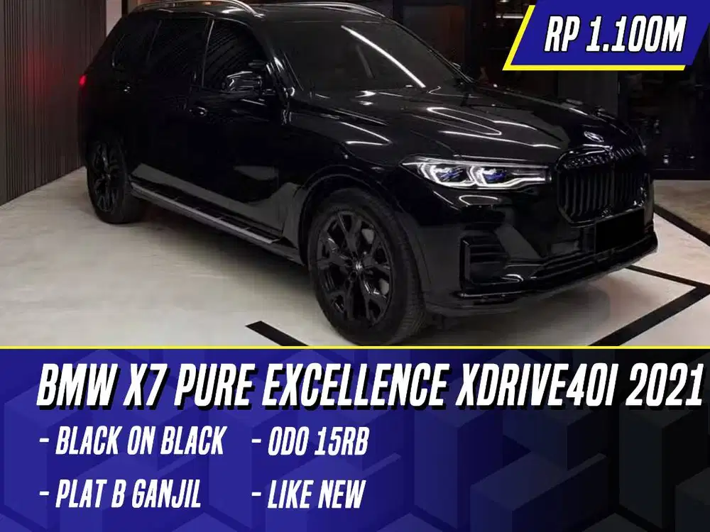 BMW X7 Pure Excellence xDrive40i 2021 NIK 2020 Black on Brown Hitam